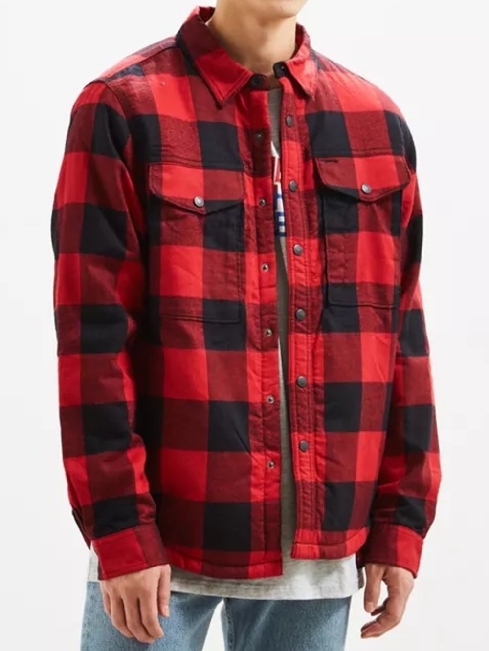 North Face Campground Plaid Sherpa Shirt Jacket